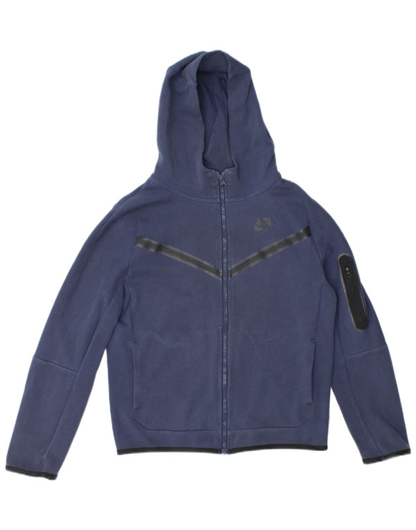 Nike Jungen-Kapuzenpullover mit Reißverschluss, 12–13 Jahre, groß, blaue Baumwolle
