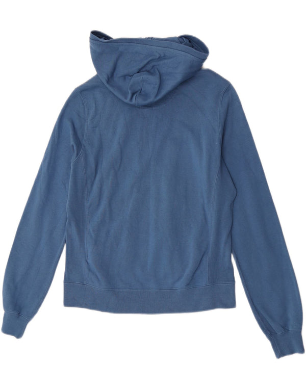 Champion Womens Graphic Hoodie Pullover UK 14 Große blaue Baumwolle