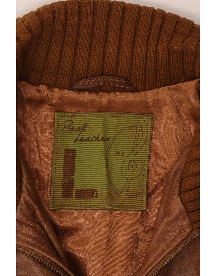Vintage Damen Lederjacke UK 16 Large Braun