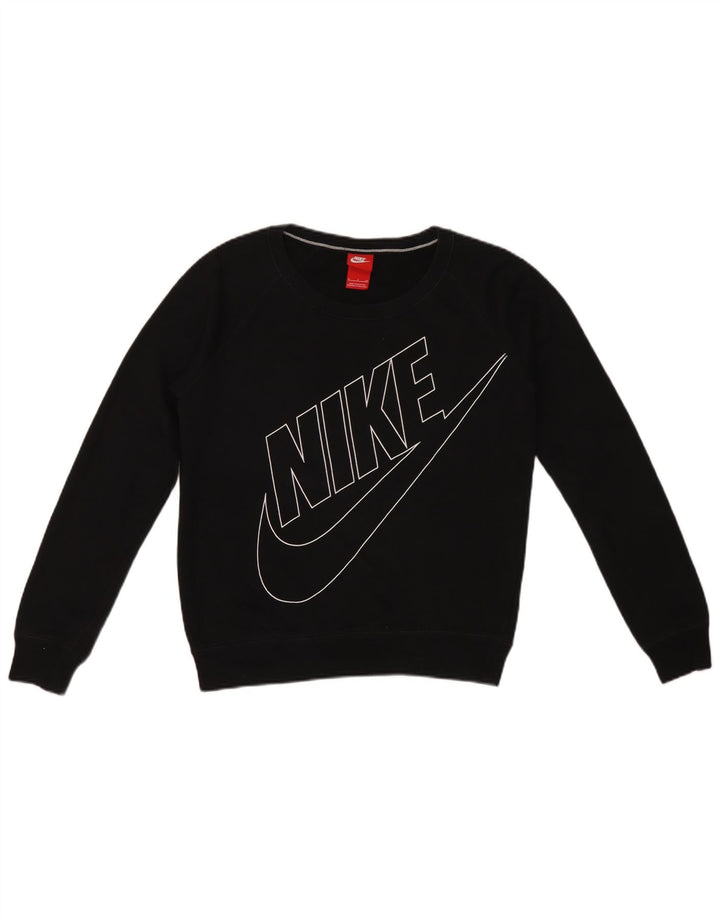 Nike Damen-Sweatshirt mit übergroßem Crop-Grafikmotiv, Gr. 10, Größe S, Schwarz