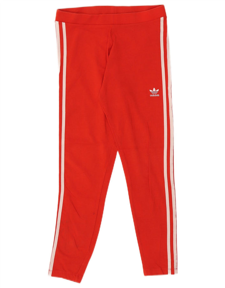 Adidas Damen Leggings UK 10 Small Rote Baumwolle