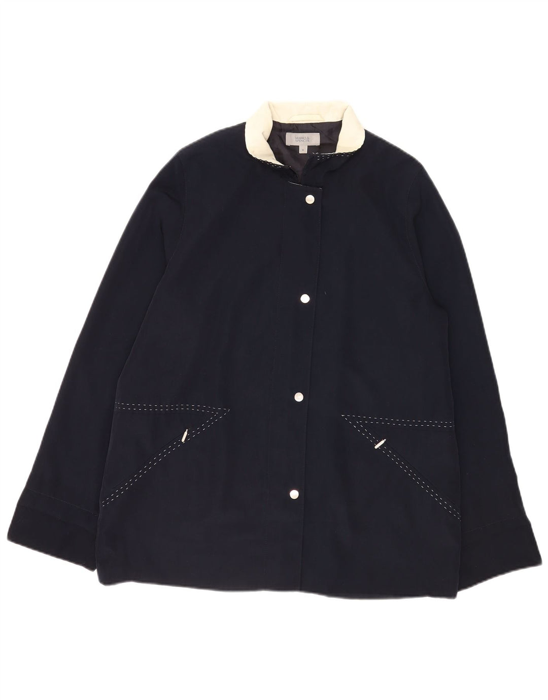 Marks & Spencer Damen Bomberjacke UK 16 Large Marineblau Polyester