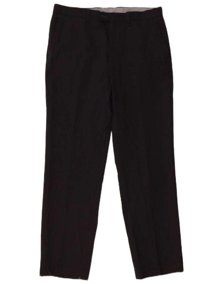 Gerade Herren-Anzughose von Marks & Spencer, W36, L33, Schwarz, Polyester