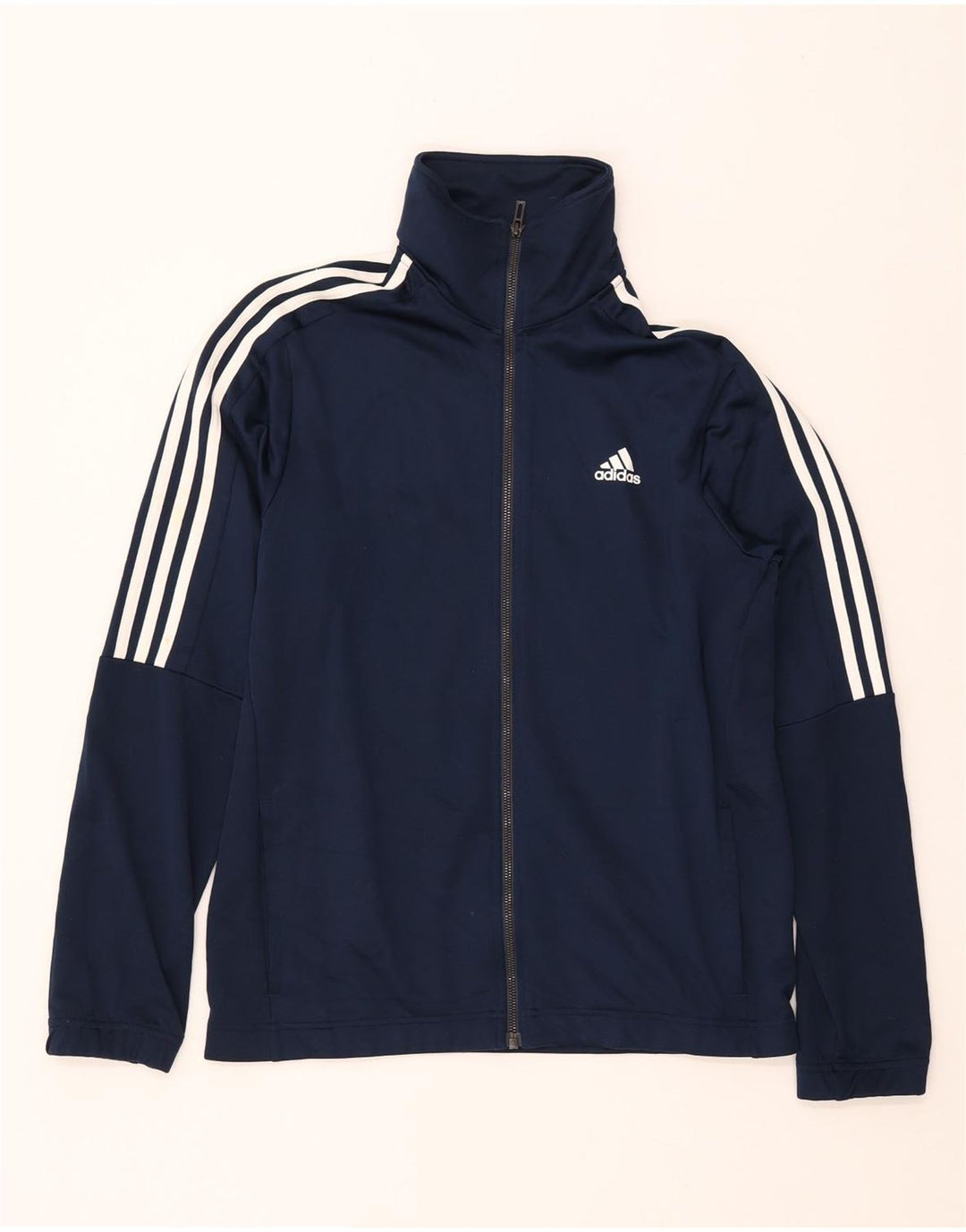 ADIDAS Herren-Trainingsanzug, Top-Jacke, UK 40/42, mittelmarineblaues Polyester