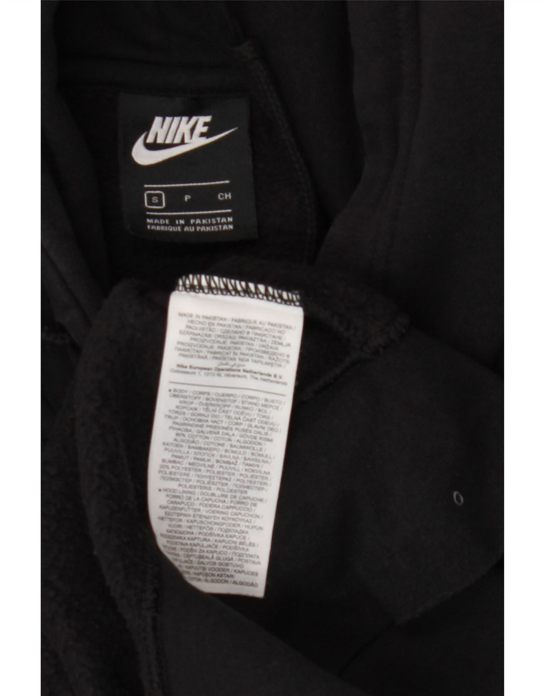 Nike Damen-Pullover mit übergroßem Kapuzenpullover, Gr. 10, Größe S, Schwarz, Baumwolle