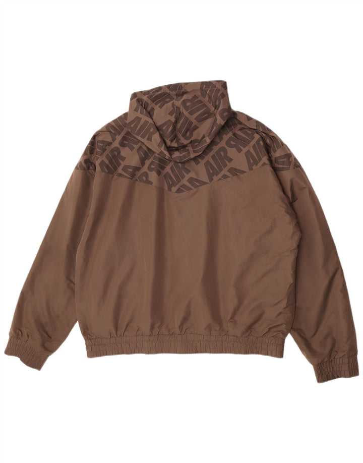 Nike Herren Kapuzen-Grafik-Wendejacke UK 45/47 XL Braunes Polyester