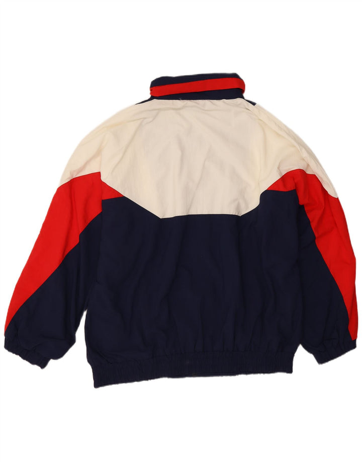 Vintage Herren Trainingsanzug Top Jacke XL Marineblau Colourblock Polyamid