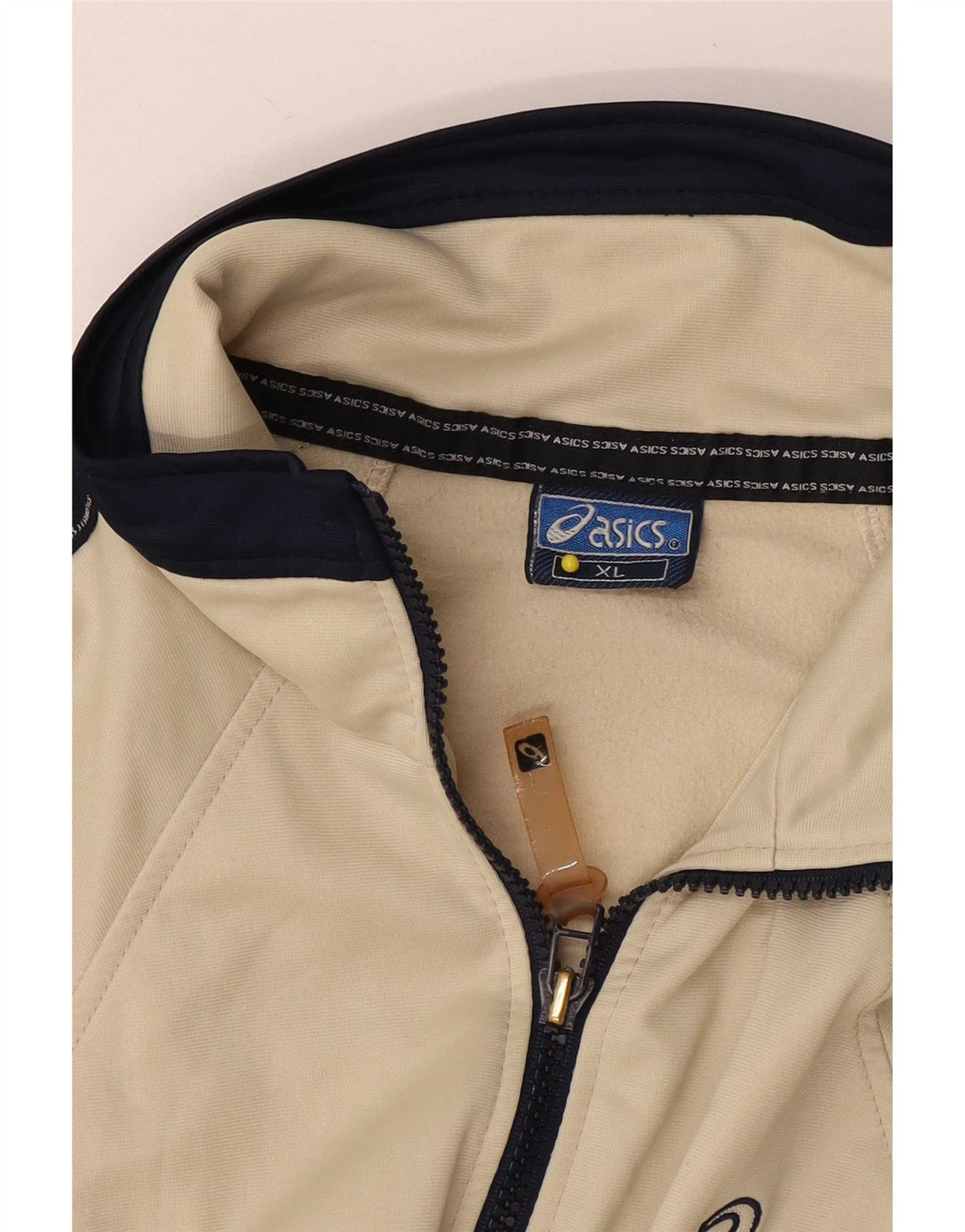Asics Herren-Trainingsanzug-Oberteil, Jacke XL, Beige, Farbblock