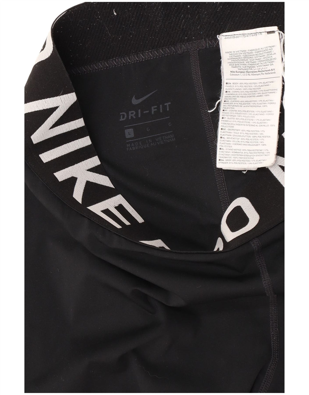 Nike Damen Dri Fit Graphic Leggings UK 16 Large Schwarz Polyester