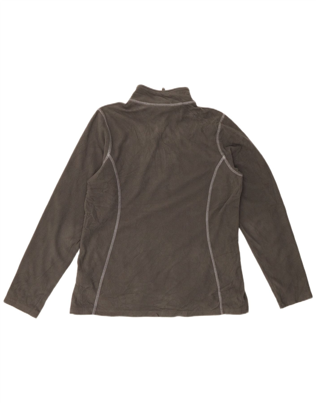 EDDIE BAUER Damen-Fleecepullover mit Reißverschluss am Hals, UK 16, Größe L, grau, Polyester