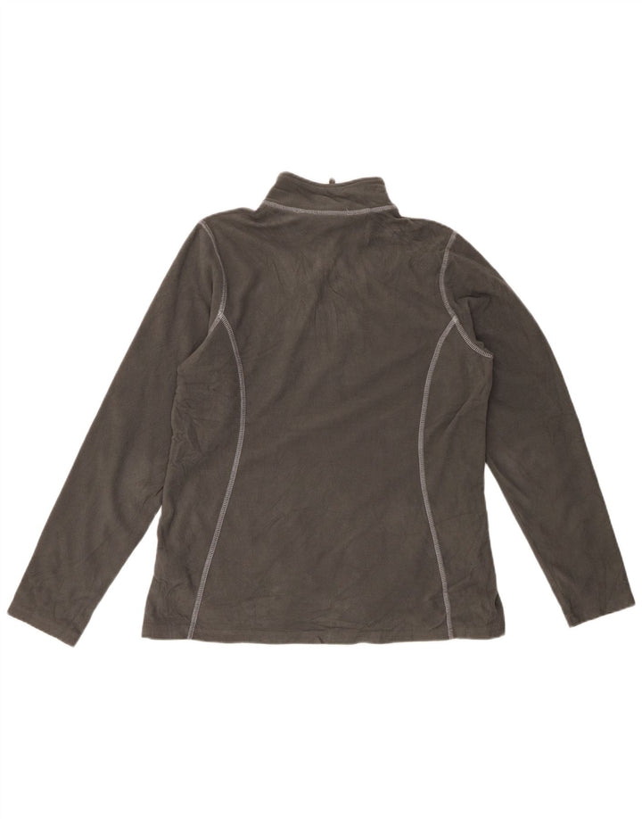 EDDIE BAUER Damen-Fleecepullover mit Reißverschluss am Hals, UK 16, Größe L, grau, Polyester