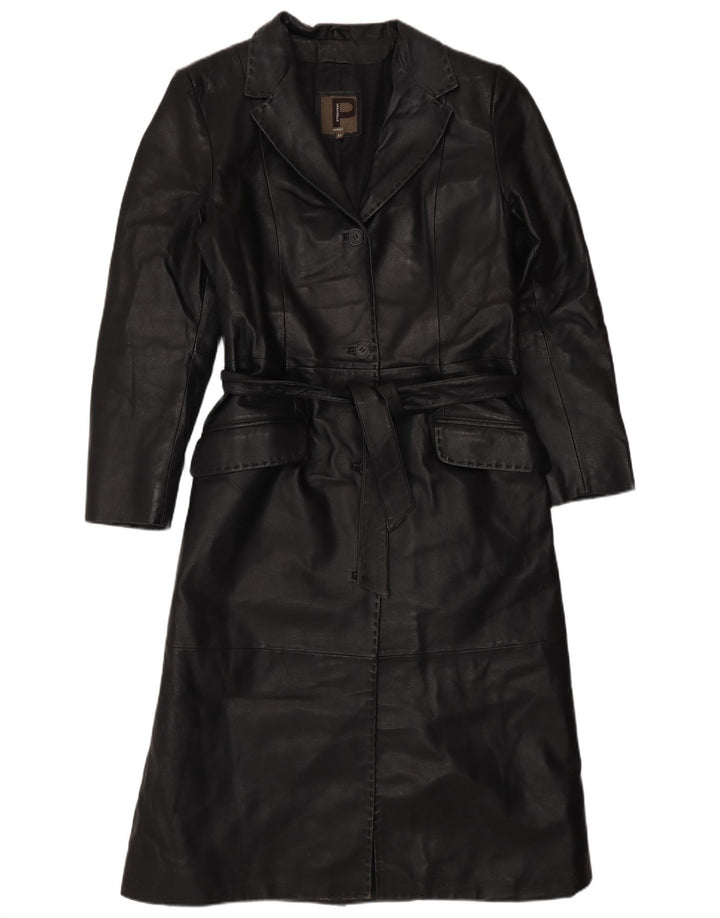 Conbipel Damen Ledermantel IT 44 Mittelschwarzes Leder