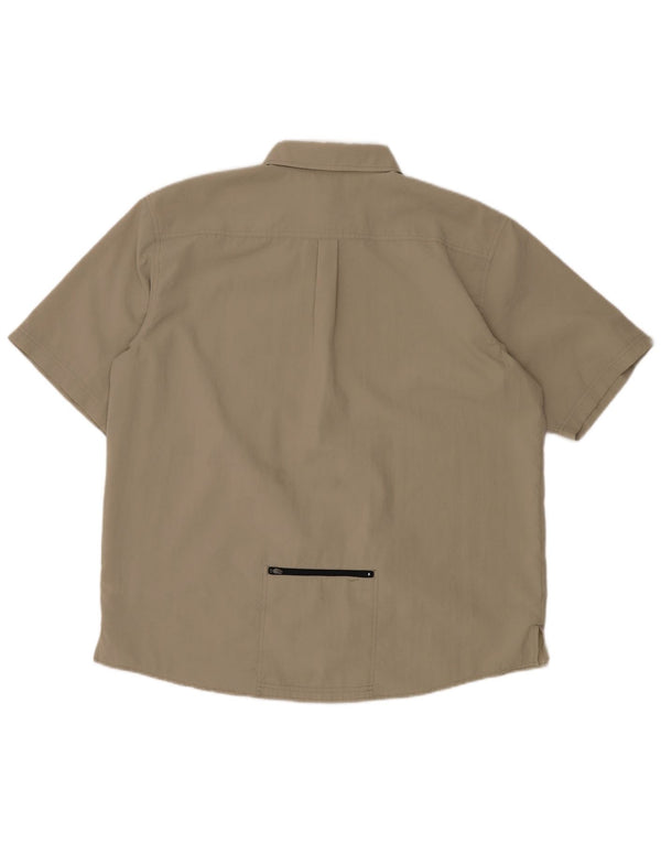 ADIDAS Herren Kurzarmhemd UK 46/48 XL Beige Polyester