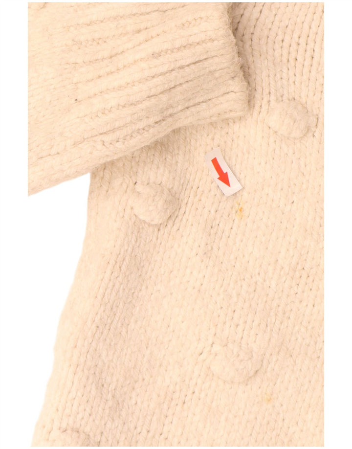 Zara Damen-Pullover, übergroß, Rundhalsausschnitt, Gr. 14, Mittelbeige, Acryl