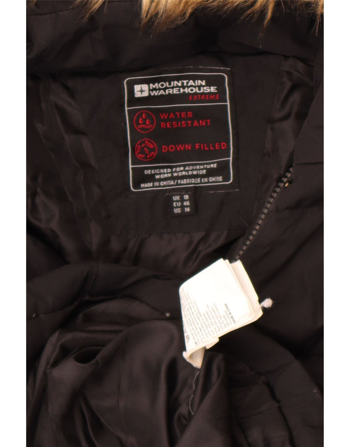 Mountain Warehouse Wattierter Damenmantel mit Kapuze, UK 18, XL, Schwarz, Polyester
