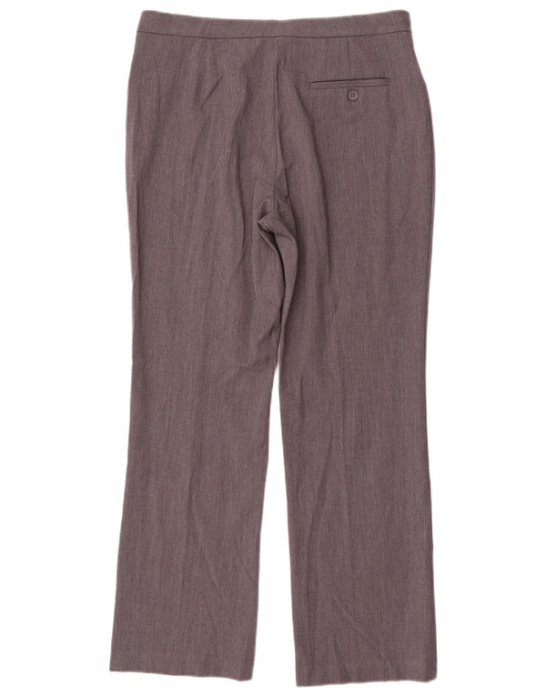 Marks & Spencer Womens Straight Suit Trousers UK 12 Medium W30 L28 Grey