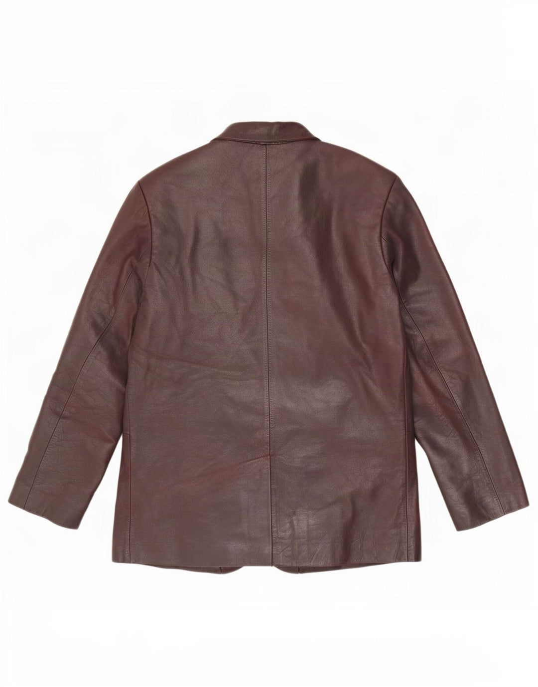 Ben Sherman Herren-Blazerjacke aus Leder mit 3 Knöpfen, UK 38, Mittelbraun