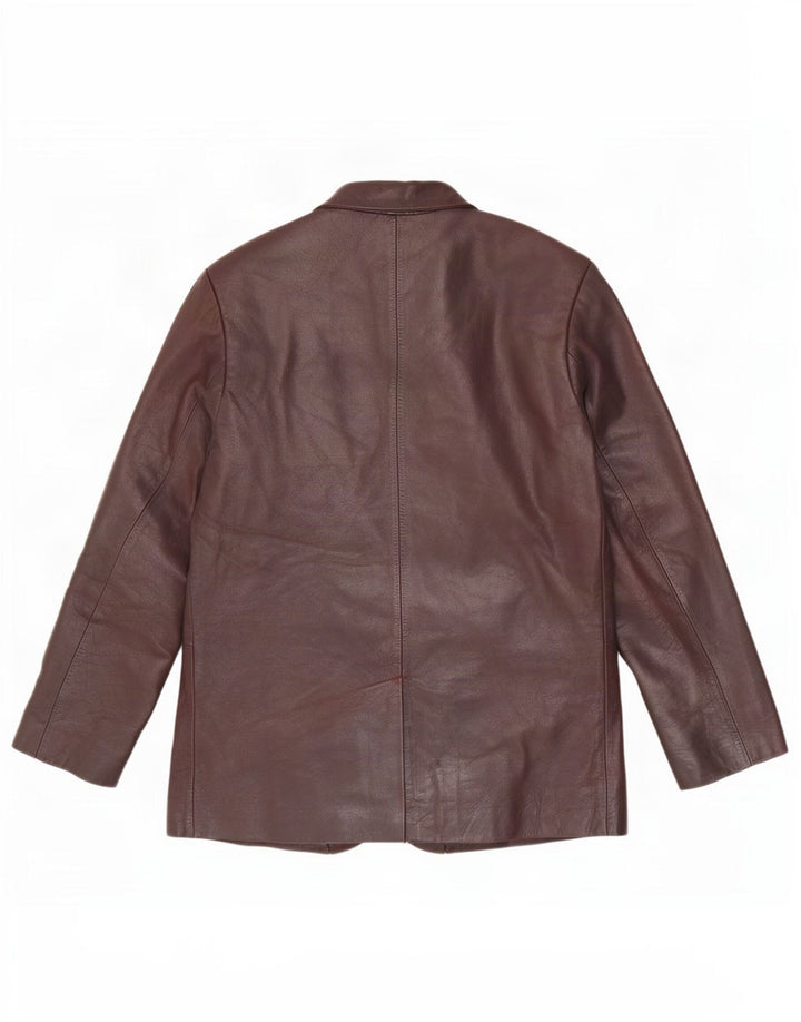 Ben Sherman Herren-Blazerjacke aus Leder mit 3 Knöpfen, UK 38, Mittelbraun