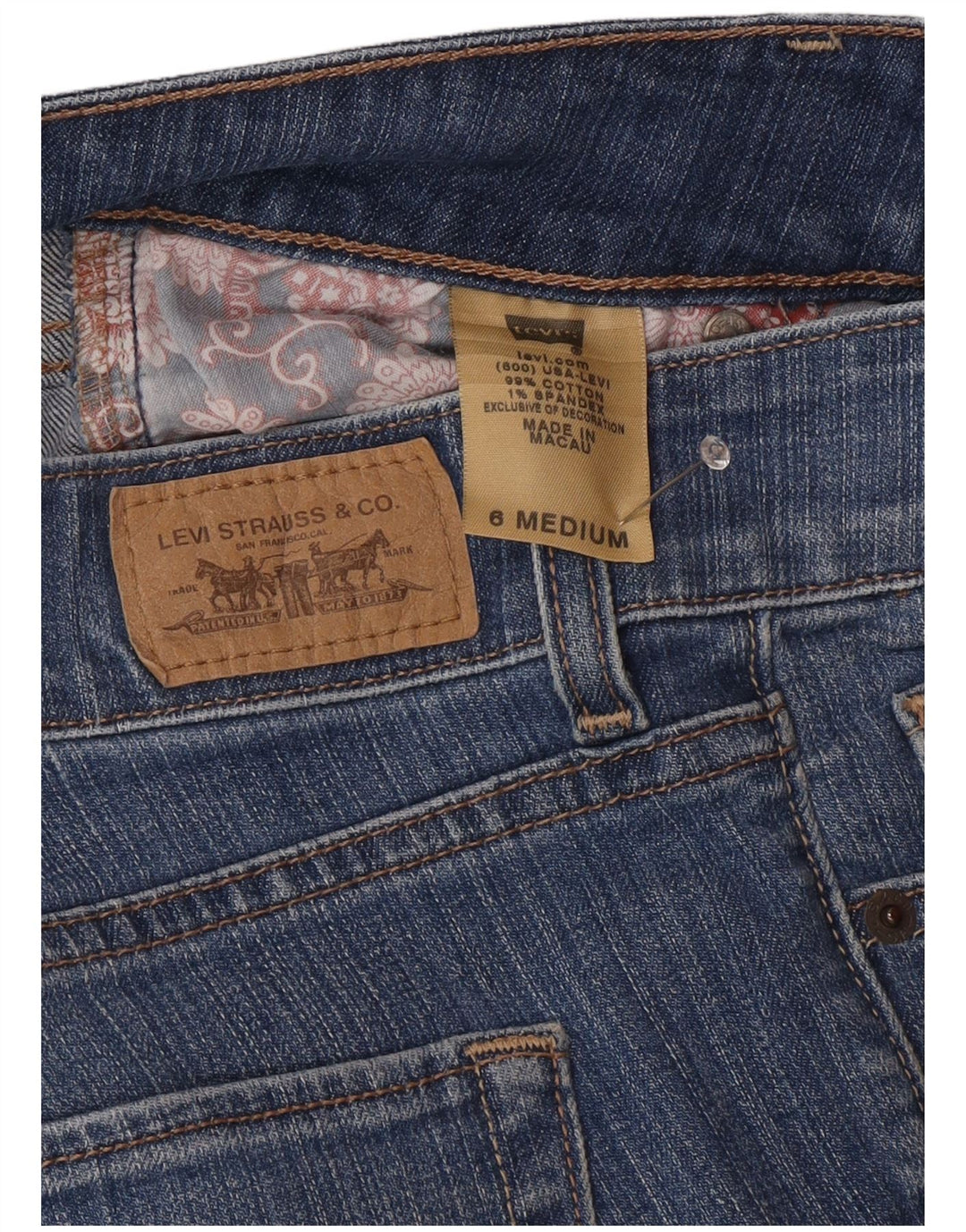 Levi's Damen Slender Bootcut Jeans US 6 Medium W30 L30 Blaue Baumwolle