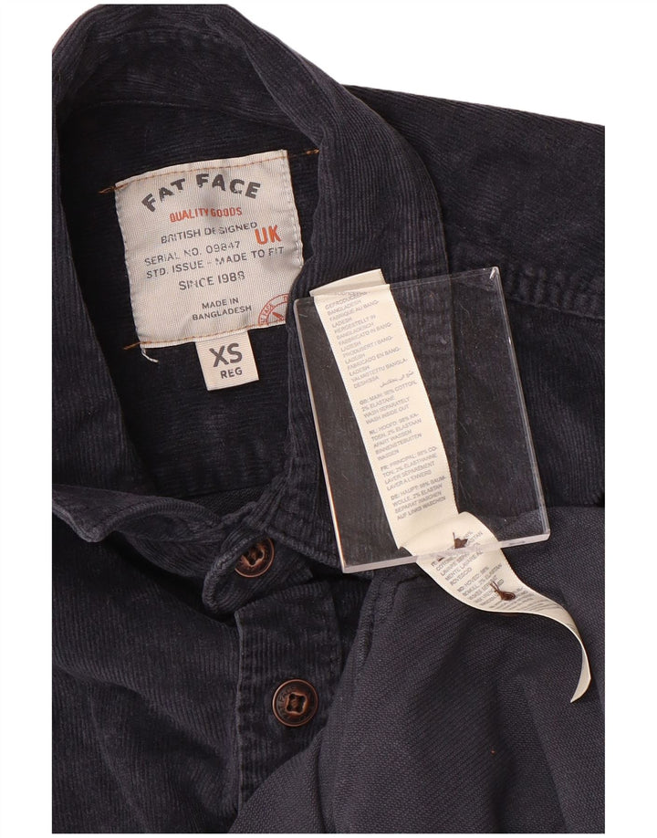 FAT FACE Herren-Cordhemd XS aus marineblauer Baumwolle