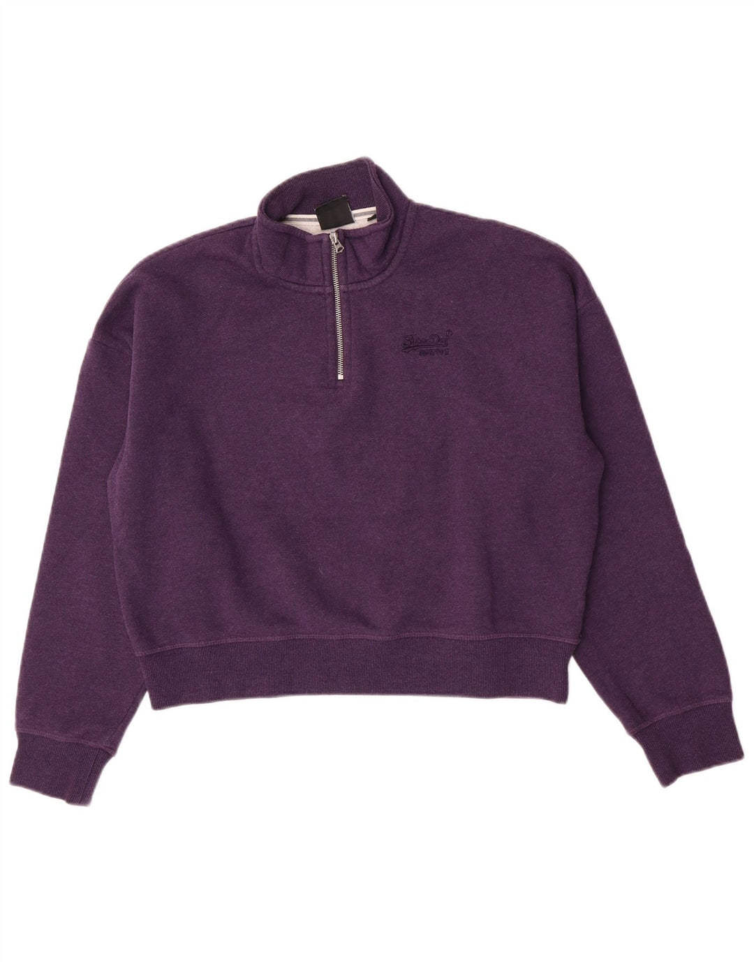 Superdry Damen Übergroßer Crop-Sweatshirt-Pullover UK 14 Large Lila