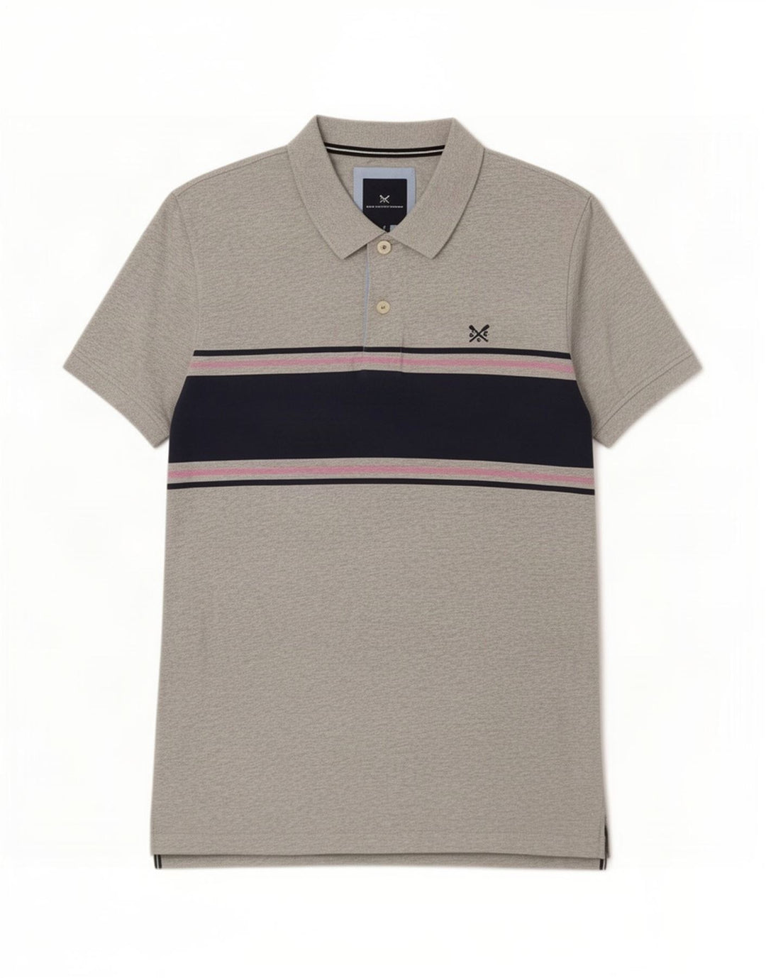 J. Crew Herren-Poloshirt, große graue Colourblock-Baumwolle