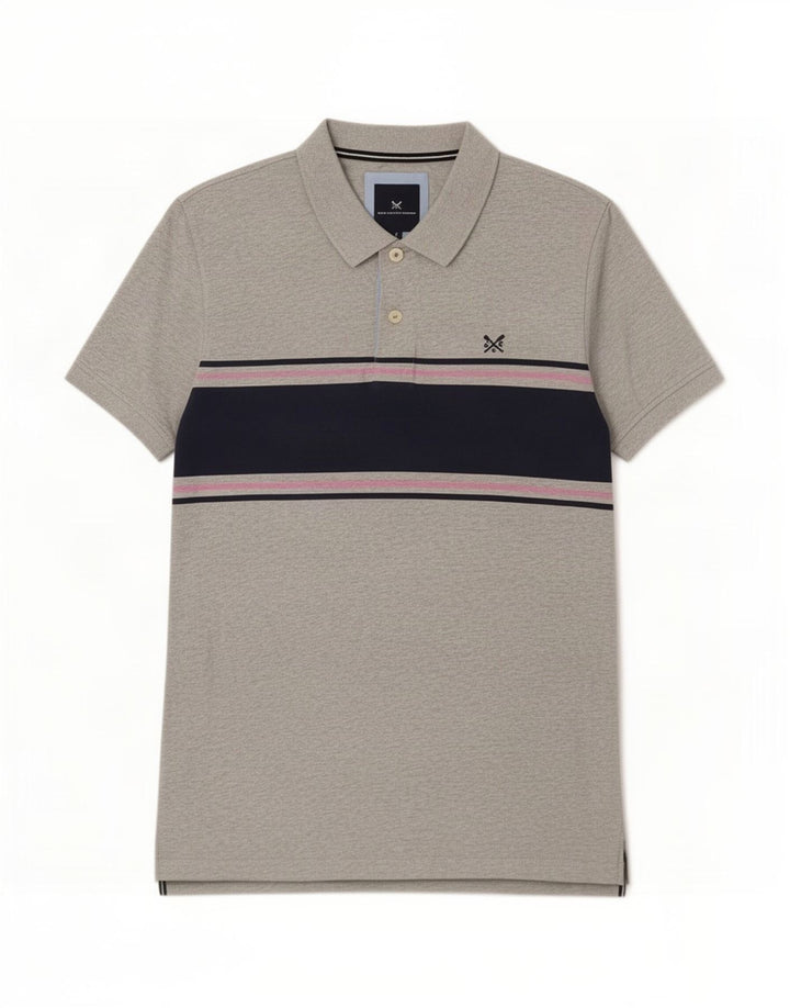 J. Crew Herren-Poloshirt, große graue Colourblock-Baumwolle