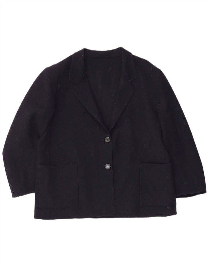 Piacenza Damen-Blazer mit 3/4-Ärmeln und 2 Knöpfen, Gr. 40, Marineblau