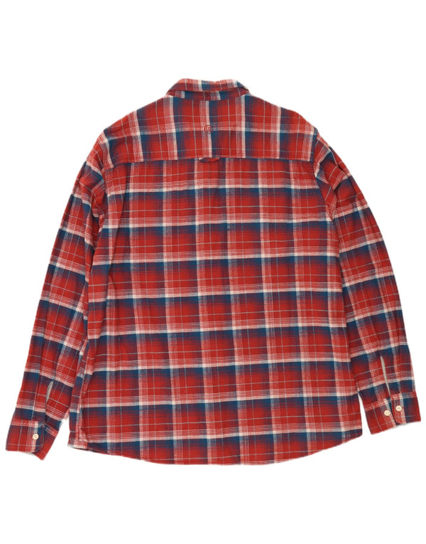 Fat Face Herren-Flanellhemd 2XL, rot kariert, Baumwolle