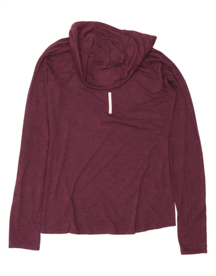 REEBOK Womens Hooded Top Long Sleeve UK 10 Small Burgundy Polyester Vintage Reebok and Second-Hand Reebok from Messina Hembry 