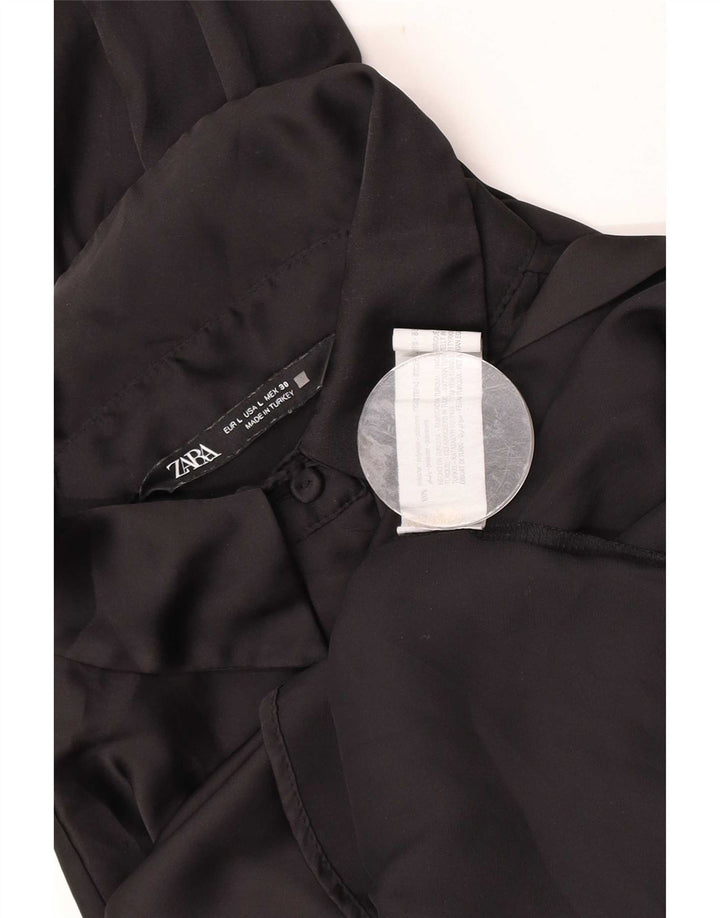Zara Damen-Oversize-Hemd, UK 16, großes schwarzes Polyester