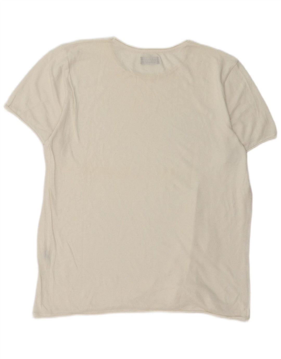 Zara Herren T-Shirt Top Large Off White Baumwolle