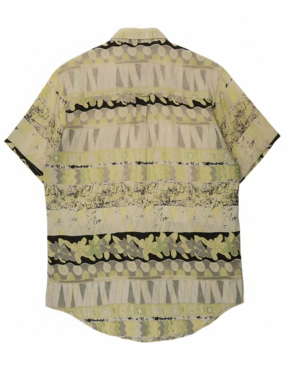 Vintage Herren Kurzarmshirt Mittelgrün Geometrisch