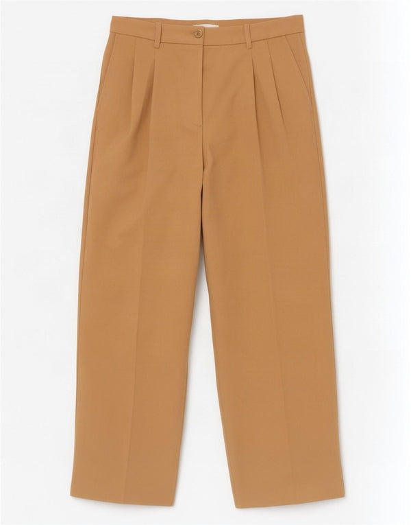 Zara Damen-Anzughose mit Pegged-Anzug, mittelgroß, W28, L31, beige, Polyester