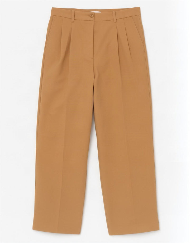 Zara Damen-Anzughose mit Pegged-Anzug, mittelgroß, W28, L31, beige, Polyester