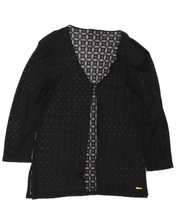 Jegains Mattiolo Damen Strickjacke mit 3/4-Ärmeln, UK 20 2XL, Schwarz, geometrisch