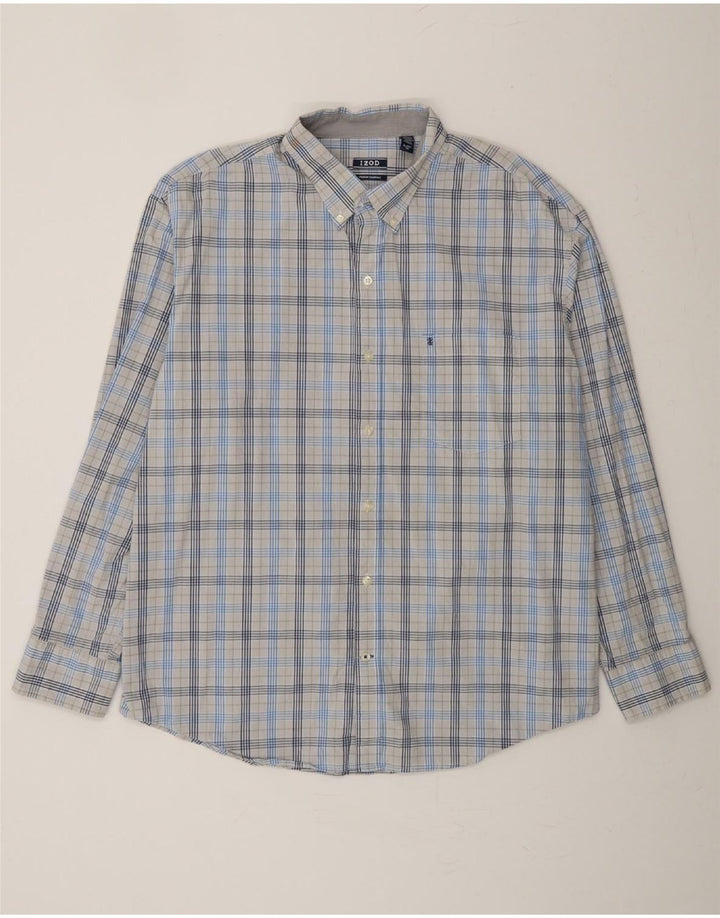 IZOD Mens Shirt XL Blue Check Cotton Vintage Izod and Second-Hand Izod from Messina Hembry 