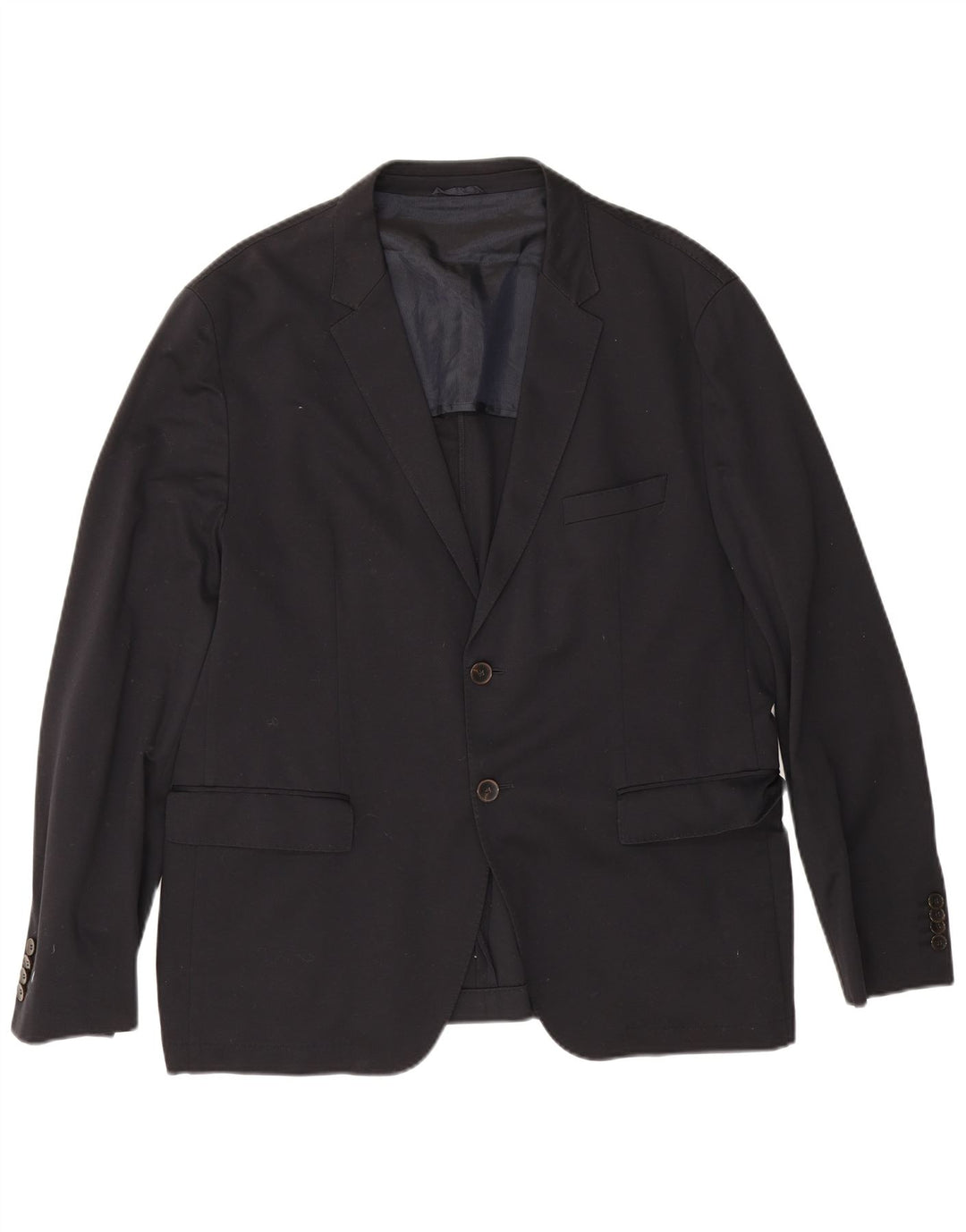 Hugo Boss Herren-Blazer mit 2 Knöpfen, UK 40, große marineblaue Baumwolle