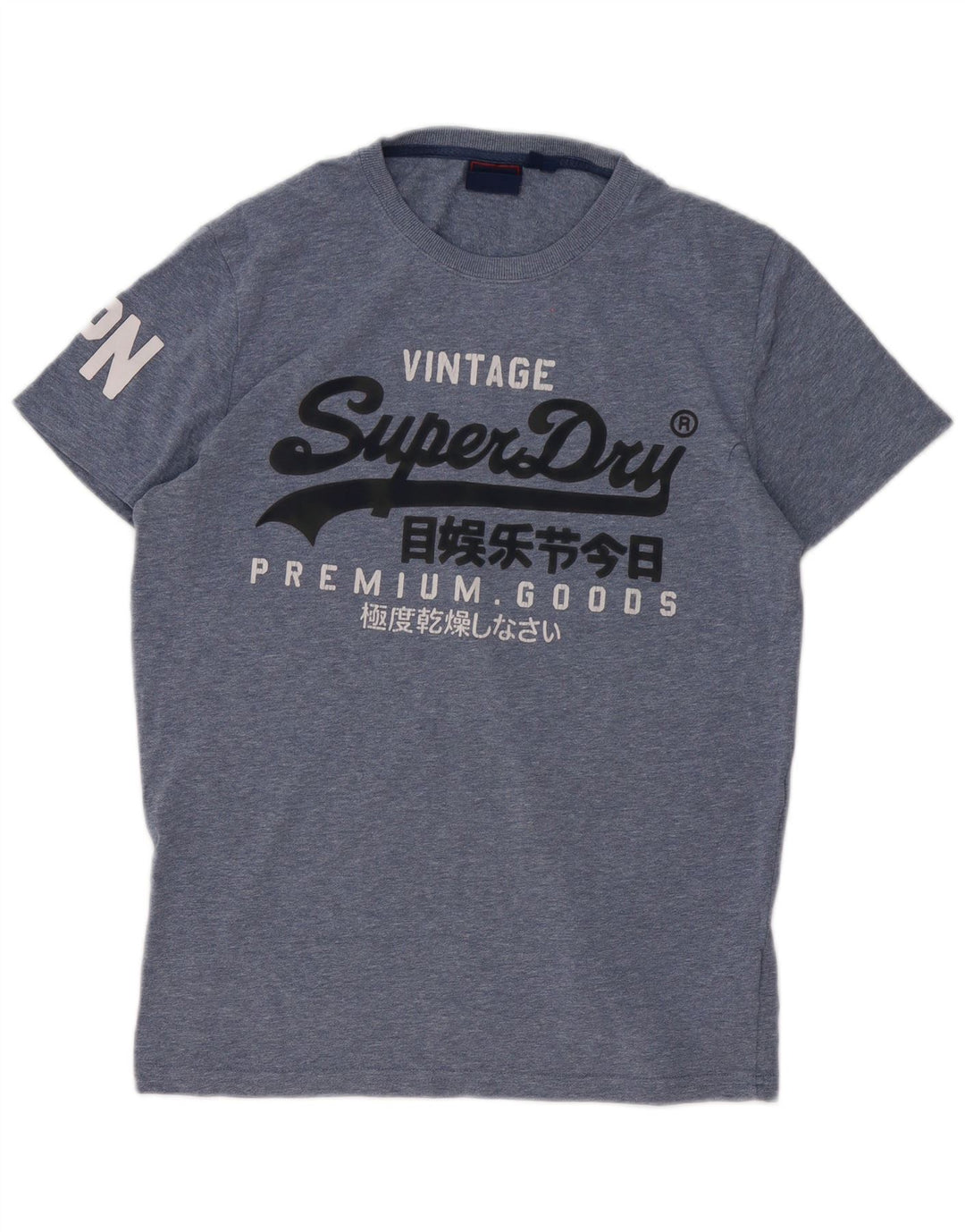 Superdry Herren-T-Shirt mit Grafik, Größe L, aus blauer Baumwolle