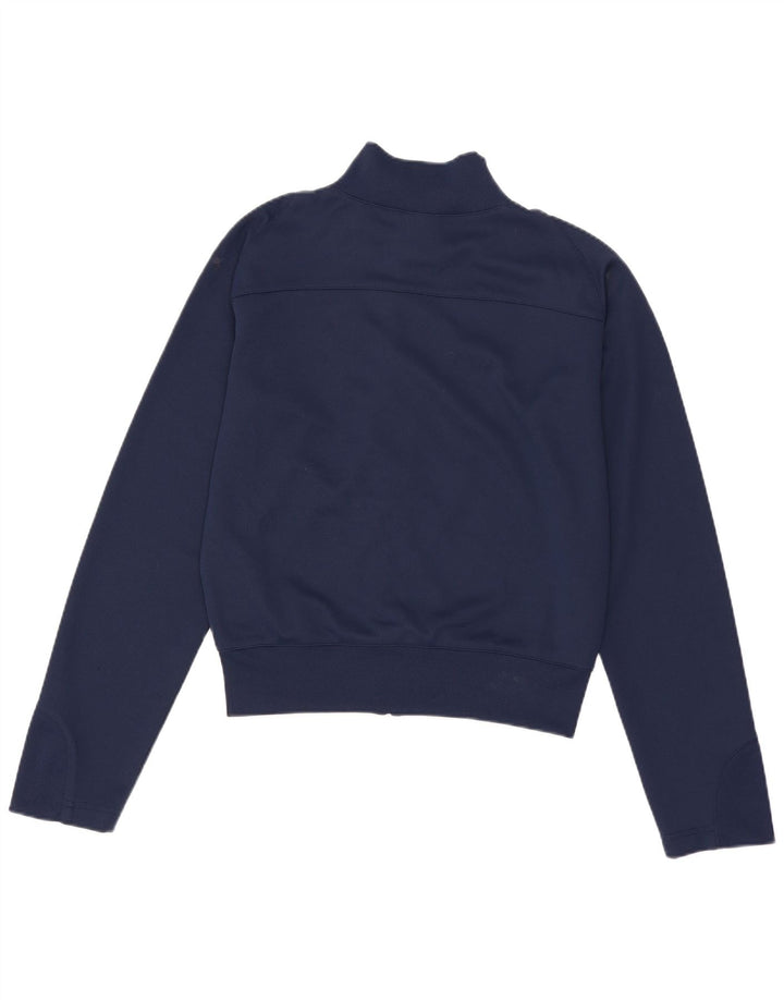 Nike Damen Crop Trainingsanzug Top Jacke UK 8/10 Small Marineblau gestreift
