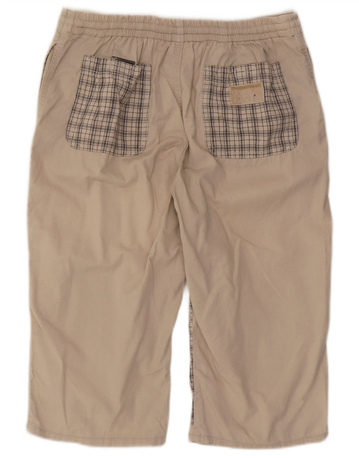 Think Pink Herren-Bermudashorts, Größe L, W34, beige karierte Baumwolle