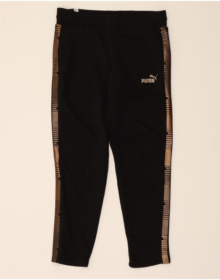 PUMA Womens Graphic Tracksuit Trousers UK 12 Medium Black Vintage Puma and Second-Hand Puma from Messina Hembry 
