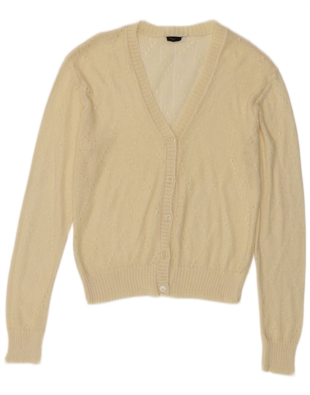 Vintage Damen Cardigan Pullover IT 44 Mittelgelbes Acryl