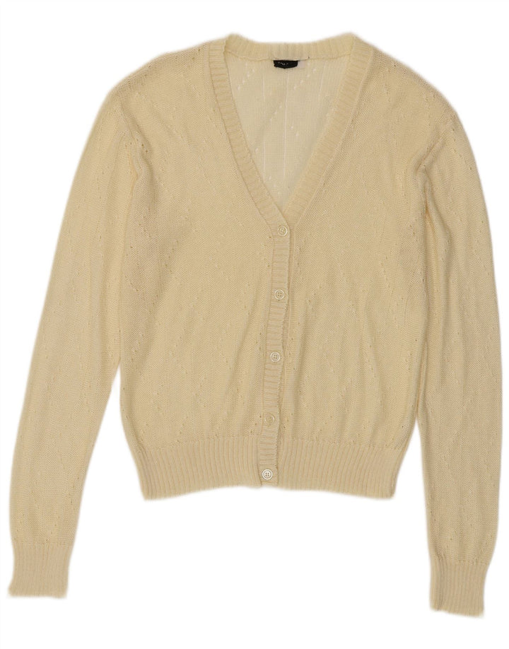 Vintage Damen Cardigan Pullover IT 44 Mittelgelbes Acryl