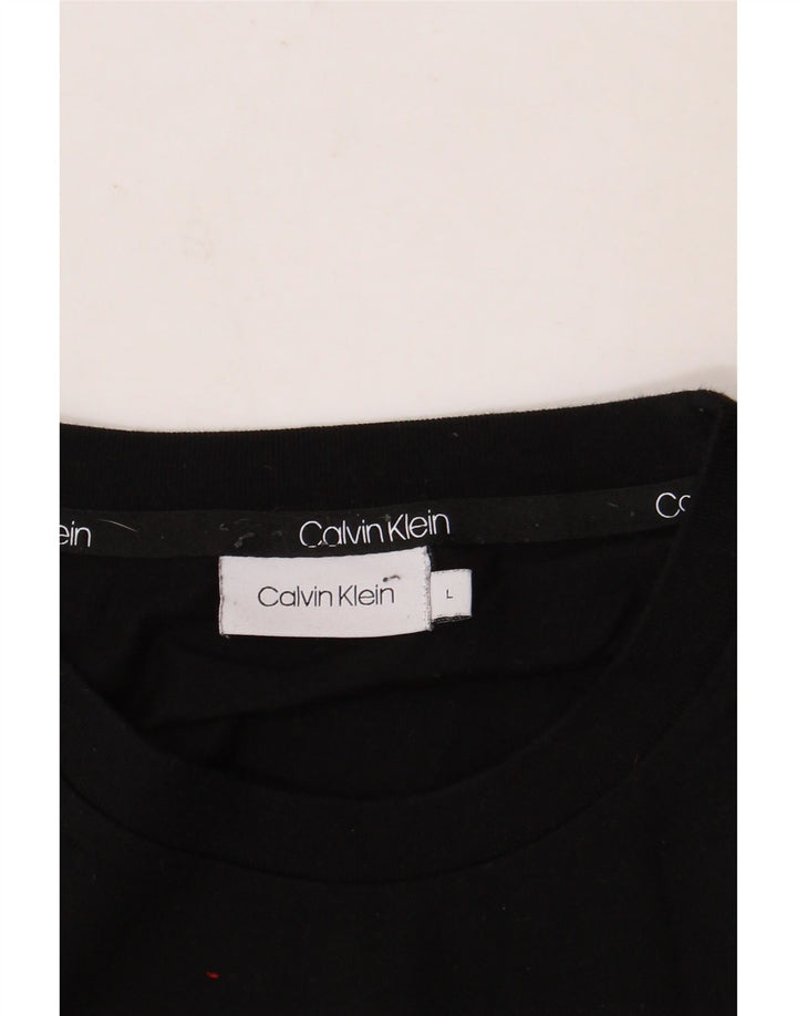 CALVIN KLEIN Herren Grafik T-Shirt Top Large Schwarz
