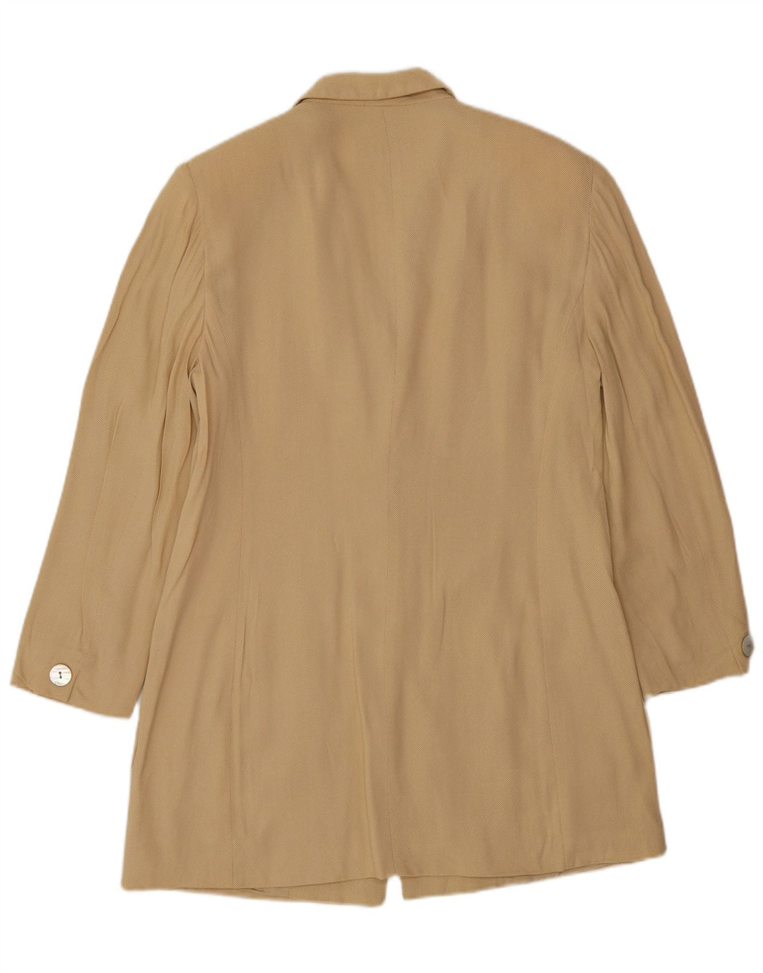 Marella Damen Longline 3-Knopf-Blazerjacke UK 12 Mittelbeige Viskose