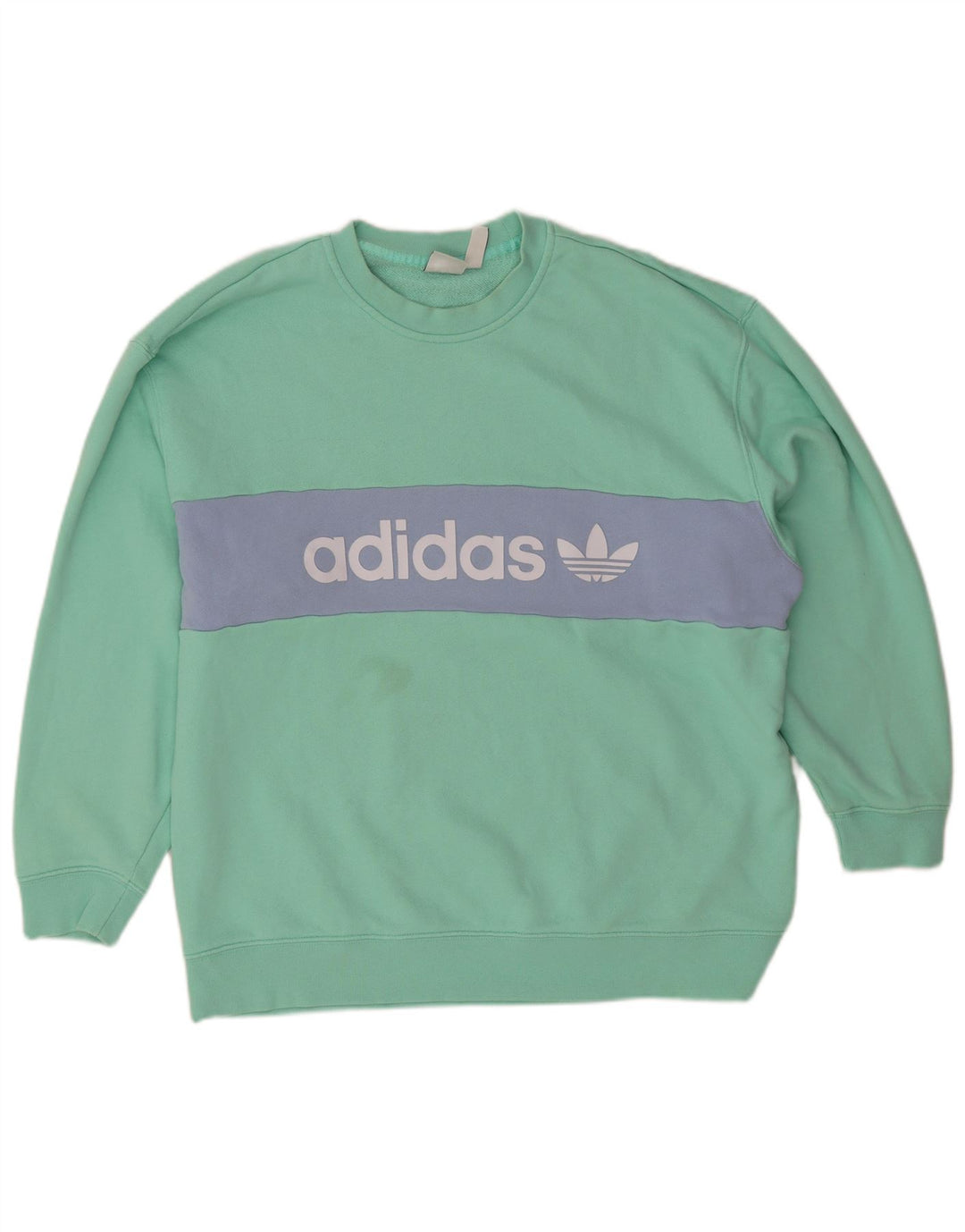 Adidas Damen-Sweatshirt in Übergröße, UK 12/14, Mittelgrün, Farbblock