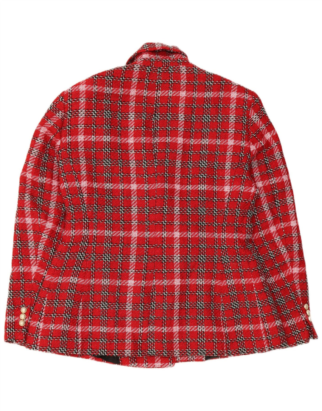 Zweireihiger Blazer für Damen von Zara, UK 18, XL, rot kariert