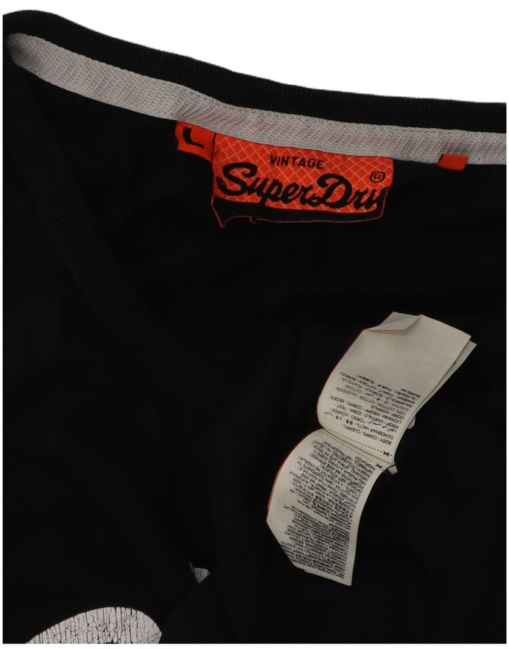 Superdry Herren Grafik-Trägershirt, Größe L, Schwarz, Baumwolle