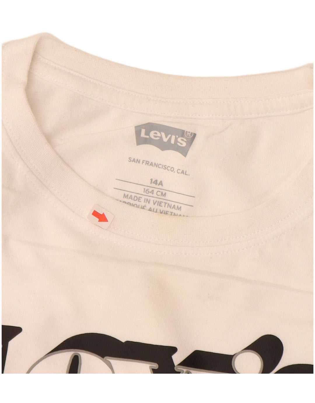 LEVI'S Jungen-T-Shirt mit Grafik, 13–14 Jahre, weiße Baumwolle